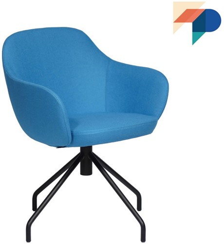 Laila 2206/2 - comfortabele gestoffeerde fauteuil op zwart spiderframe