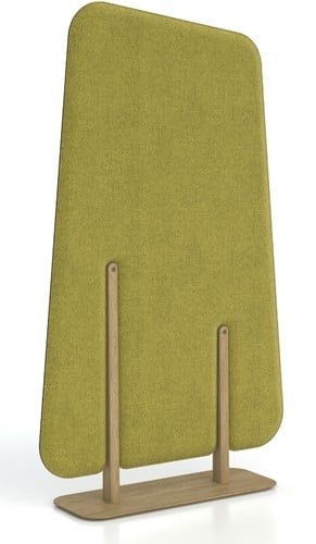 Leaf - modulair akoestisch paneel met eikenhouten voet - Hoog - 155cm - Mini - 3508 groen/geel