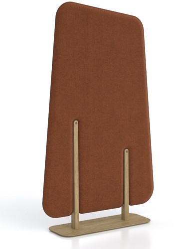 Leaf - modulair akoestisch paneel met eikenhouten voet - Hoog - 155cm - Mini - 4530 roestbruin