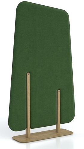 Leaf - modulair akoestisch paneel met eikenhouten voet - Hoog - 155cm - Mini - 7507 donkergroen