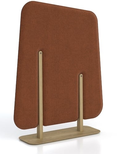 Leaf - modulair akoestisch paneel met eikenhouten voet - Laag - 115cm - Mini - 4530 roestbruin