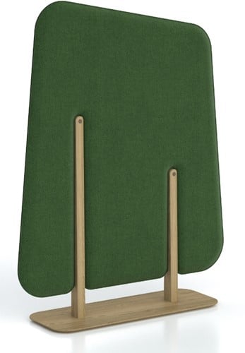Leaf - modulair akoestisch paneel met eikenhouten voet - Laag - 115cm - Mini - 7507 donkergroen