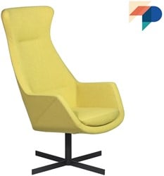 Loïs 3800/2 - gestoffeerde ontvangst / lounge fauteuil op een draaibare kruisvoet
