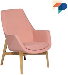 Loïs 4103/2 - gestoffeerde ontvangst/lounge stoel op beuken vierpoots frame met middelhoge rugleuning