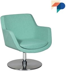 Loïs S 4201/2 - gestoffeerde ontvangst/ bezoekersstoel op schotelvoet, lage rugleuning