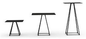Lunar lage tafel 5443 -  industrieel vormgegeven bijzettafel met dun frame en een stalen blad 80x80