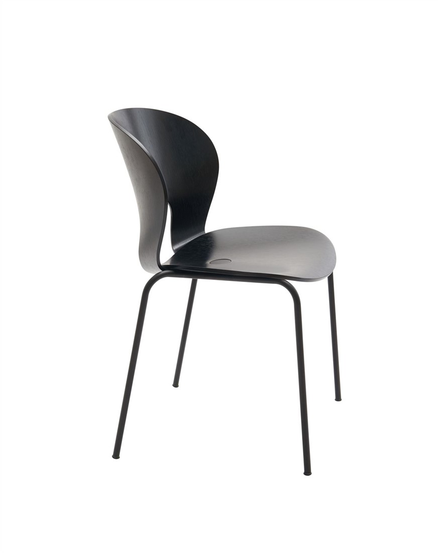 Volwassen sofa Kolonel Ø Chair - Duurzame houten stoel - Mint (MI) - Kvadrat Atlas 911 - Mint (MI)  - Zwart Gelakt Eiken (AN) bij FP Collection