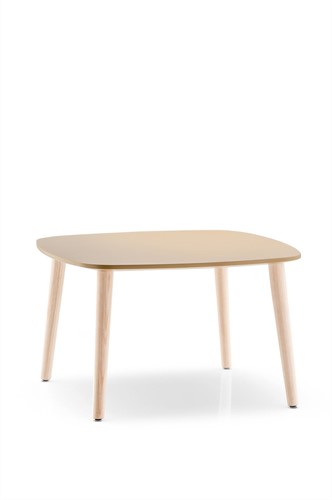 Malmö MLT - scandinavische style bijzettafel met 4 essen houten poten en diverse kwaliteiten vierkante bladen