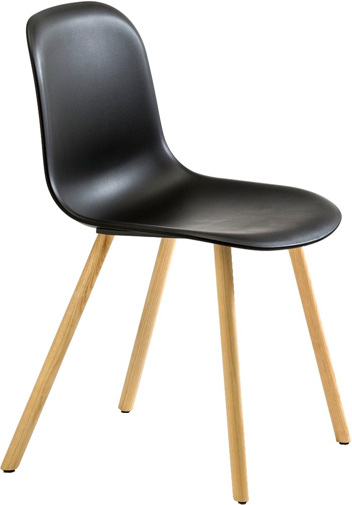 Mani 4WL 963 - vriendelijk vormgegeven kunststof stoel met houten poten bij Collection