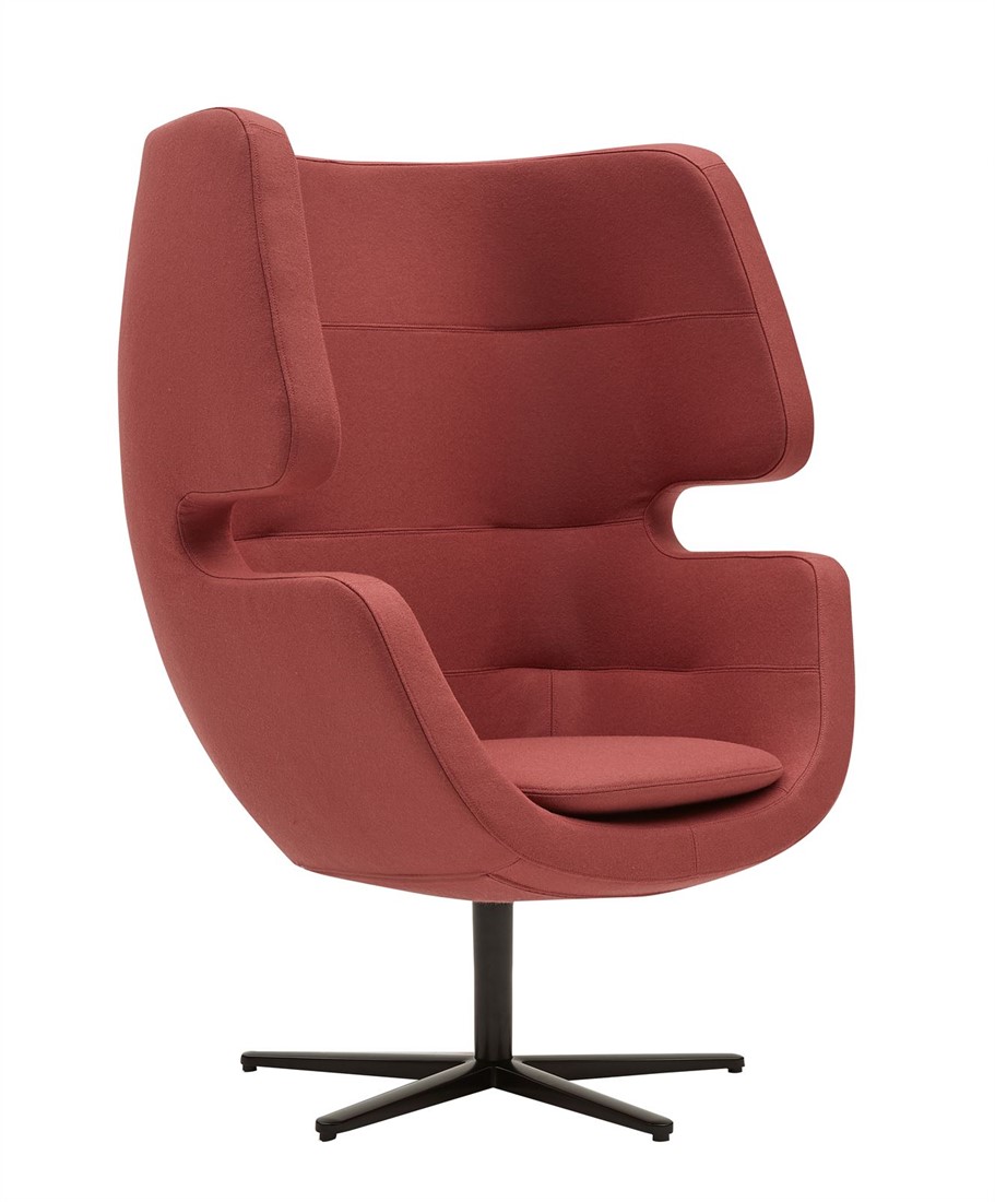 samenkomen weduwnaar ten tweede Moai swivel - Gestoffeerde oorstoel, overleg fauteuil, draaibaar - RVS /  ALUMINIUM gepolijst (LU) - Kvadrat-Steelcut Trio 3 - 0796 bij FP Collection