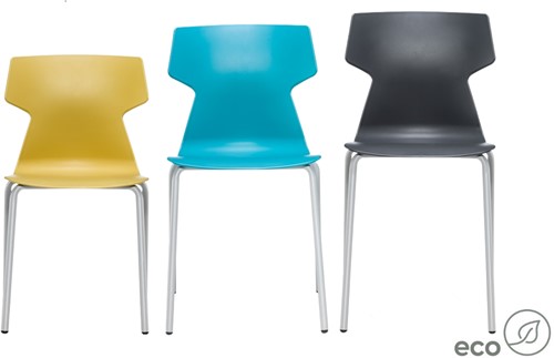 Tema Air - Stapelbare schoolstoel met solide vierpoot frame en kunststof zitschaal