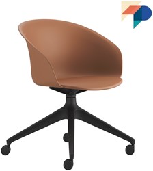 Nova SP/W - Kunststof (gerecycled) kuipstoel met spiderframe op wielen