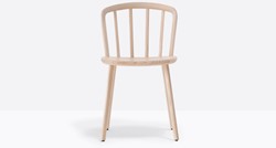 UITVERKOOP-Nym 2830 - houten stoel. 100% Gecertificeerd hout - ESSEN GEBLEEKT (FR)