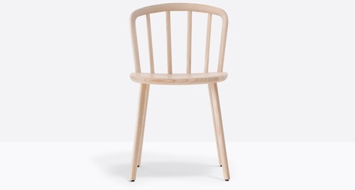 UITVERKOOP-Nym 2830 - houten stoel. 100% Gecertificeerd hout - ESSEN GEBLEEKT (FR)