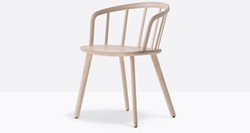 UITVERKOOP-Nym 2835 - houten stoel met armleggers.  Houten delen 100% gecertificeerd hout. - ESSEN GEBLEEKT (FR)