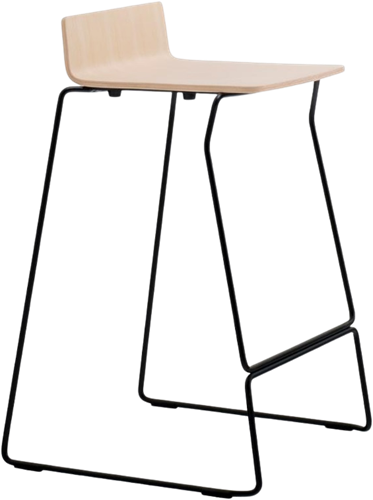 Osaka Metal 5716 - kruk met houten zitting - WIT (BI200) ± RAL9010 - ZWART GEBEITST (AN)  100% Gecertificeerd hout
