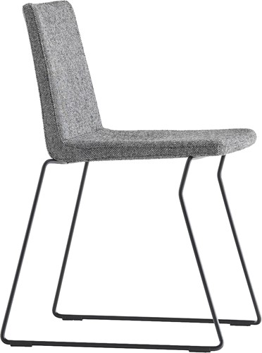 Osaka Metal 5724 - stoel met gestoffeerde zitting en sledeframe. 100% Gecertificeerd hout