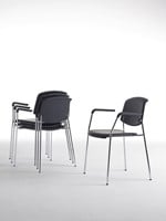 Pause MO866234 Armstoel - Magnus Olesen Kantinestoel met armleggers, zit en rug laminaat, linoleum of houtfineer-2