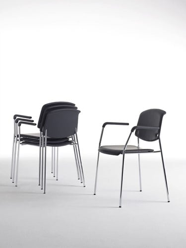 Pause MO866234 Armstoel - Magnus Olesen Kantinestoel met armleggers, zit en rug laminaat, linoleum of houtfineer-2