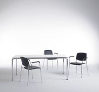 Pause MO866234 Armstoel - Magnus Olesen Kantinestoel met armleggers, zit en rug laminaat, linoleum of houtfineer-3