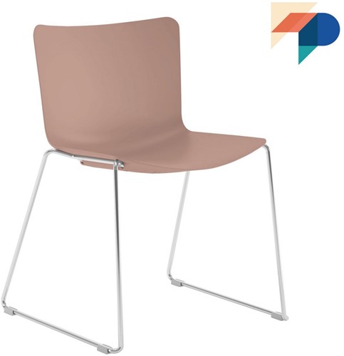 Peyo SL - kunststof sledeframe stoel met een speelse uitstraling
