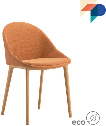 Pillow Full HP - stoel met vierpoot frame van houtpulp en gestoffeerde kuip