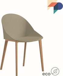 Pillow HP- kuipstoel met vierpoot frame van gerecycled houtpulp