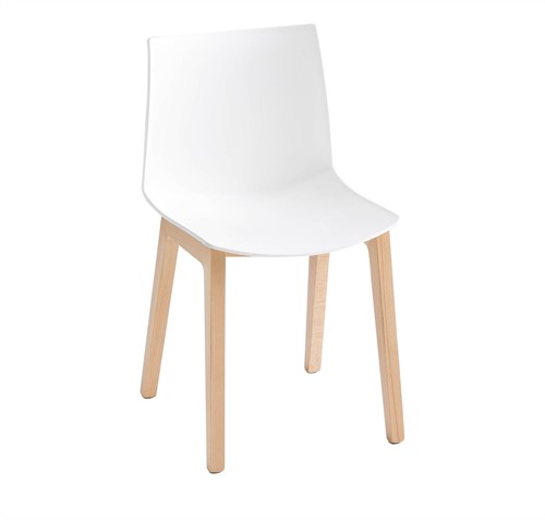 Point/Kanvas Wood - kunststof stoel met houten poten - BLAUW GRIJS (BG) 98