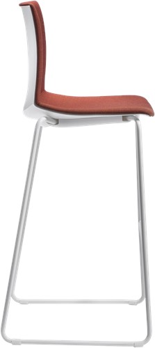 Point/Kanvas Kruk Front - kunststof kruk met gestoffeerde zitting  - CHROOM (CR) - ZWART (NE) 10 - Kvadrat - Steelcut 2 - 110