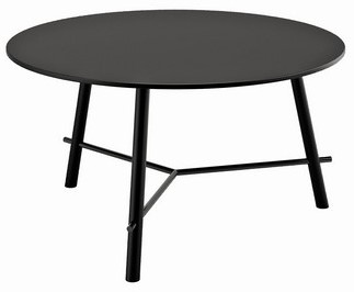 Record Living - 3 poots ronde  tafel met een blad van 30mm dik