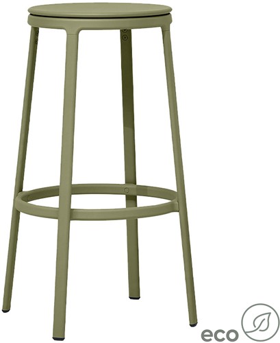 Round & Round 360 - kruk met metalen frame en gerecyclede draaibare kunststof zitting 