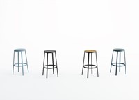 Round & Round - kruk met metalen frame en gerecyclede kunststof zitting -2