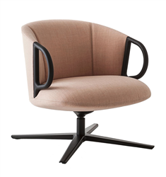 Rumba/Cucaracha low - Wacht- Loungefauteuil, gestoffeerd op swivelframe