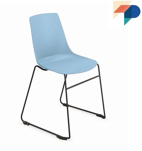 S100 SL - kantinestoel, sledeframe stoel uit de Serie 100, solide frame stafstaal, kunststof zitschaal