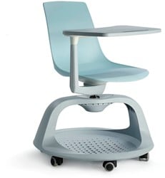 S120 - Verrijdbare, multi inzetbare schoolstoel met kunststof zitschaal, tasberging en schrijftafeltje