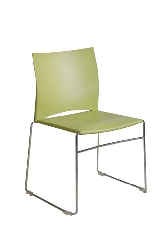 S450 - kunststof zaalstoel, perfect stapelbaar, frame chroom - LICHTGROEN (VC 512)