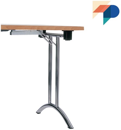 SC149 - Klaptafelonderstel gebogen voet, h.72 cm, chroom