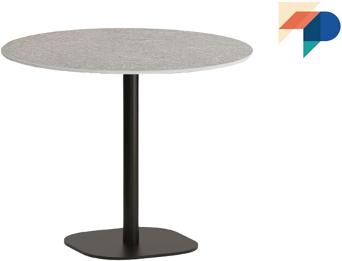 Tafelonderstel SC775 - Vlakke vierkante voet 60x60 cm met afgeronde hoeken en ronde kolom, hoogte 73 cm 