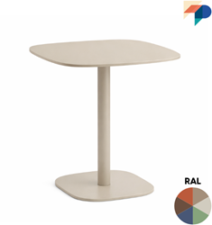 Tafelonderstel SC775 - Vlakke vierkante voet 60x60 cm met afgeronde hoeken en ronde kolom, hoogte 73 cm 