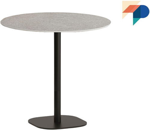 Sta-Tafelonderstel SC776 - Vlakke vierkante voet 60x60 cm met afgeronde hoeken en ronde kolom, hoogte 107 cm 