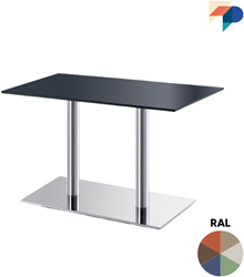 Tafelonderstel SC787 - Tafelonderstel met vlakke voet 40x80 cm en 2 ronde kolommen, hoogte 73 cm 