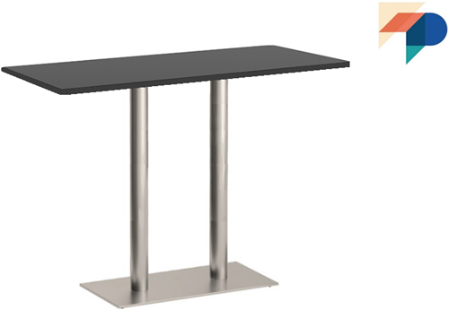 Sta tafelonderstel SC788- Tafelonderstel met vlakke voet 40x80 cm en 2 ronde kolommen, hoogte 107 cm 