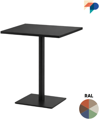 Tafelonderstel SC791-50x50 - Tafelonderstel met vierkante vlakke voet 50x50 cm en vierkante kolom, hoogte 73 cm 