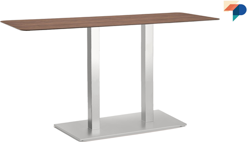 Tafelonderstel SC793 - Tafelonderstel met vlakke voet 40x80 cm en 2 vierkante kolommen, hoogte 73 cm 