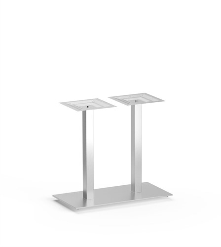 Tafelonderstel SC793 - Tafelonderstel met vlakke voet 40x80 cm en 2 vierkante kolommen, hoogte 73 cm  - Wit (BI)