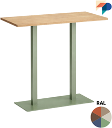 Sta Tafelonderstel SC794 - Tafelonderstel met vlakke voet 40x80 cm en 2 vierkante hoge kolommen, hoogte 107 cm 