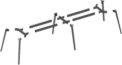 SC831 - Tafelframe met schuine poten - hoogte 72cm