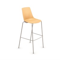 H100 - kantine barkruk, vierpoot kruk uit de Serie 100, solide frame ronde buis, kunststof zitschaal-2