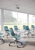 S110 SW-TL - Verrijdbare, multi inzetbare schoolstoel met kunststof zitschaal en schrijftafeltje-3