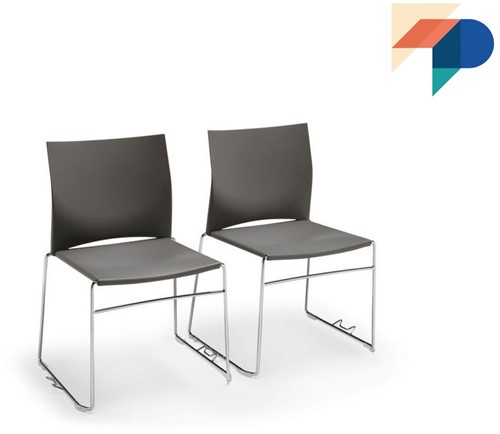 S450-05 - kunststof zaalstoel met rijkoppeling, perfect stapelbaar